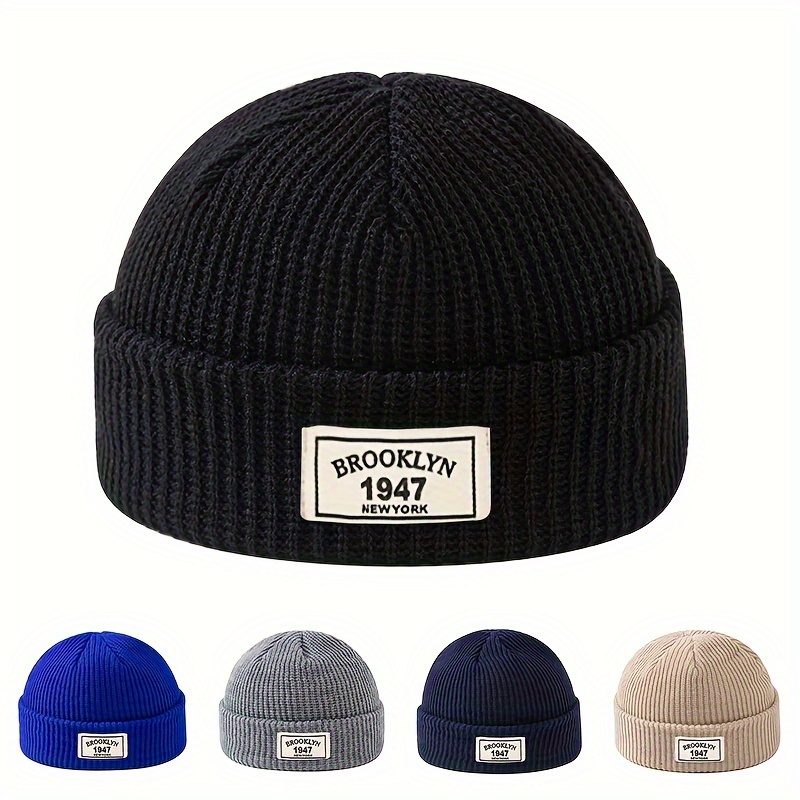 Beanie Cuffed Knit - Унисекс шапка-бини с нашивкой 