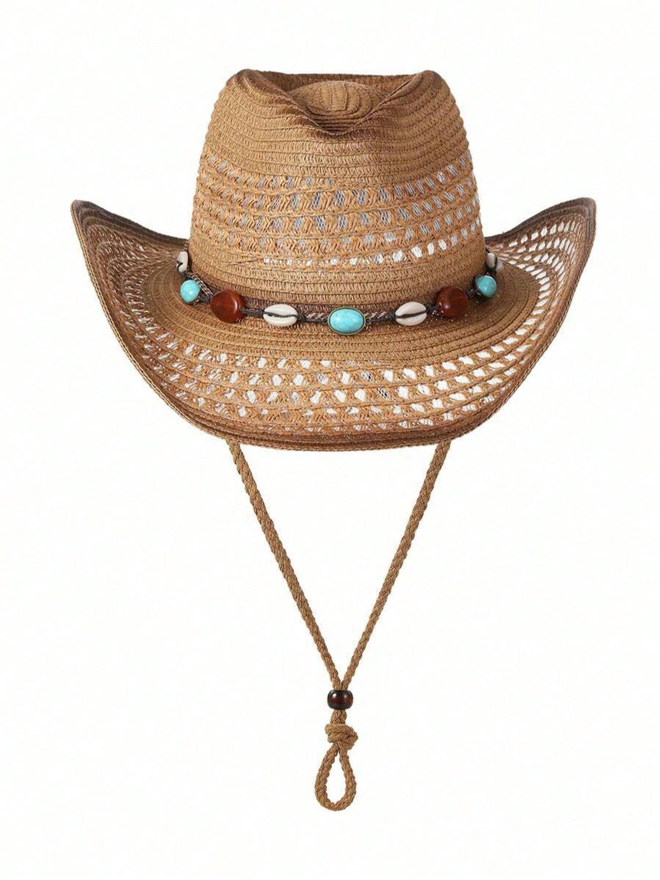 Cowboy Hat Straw - Унисекс коричневая соломенная ковбойская шляпа с