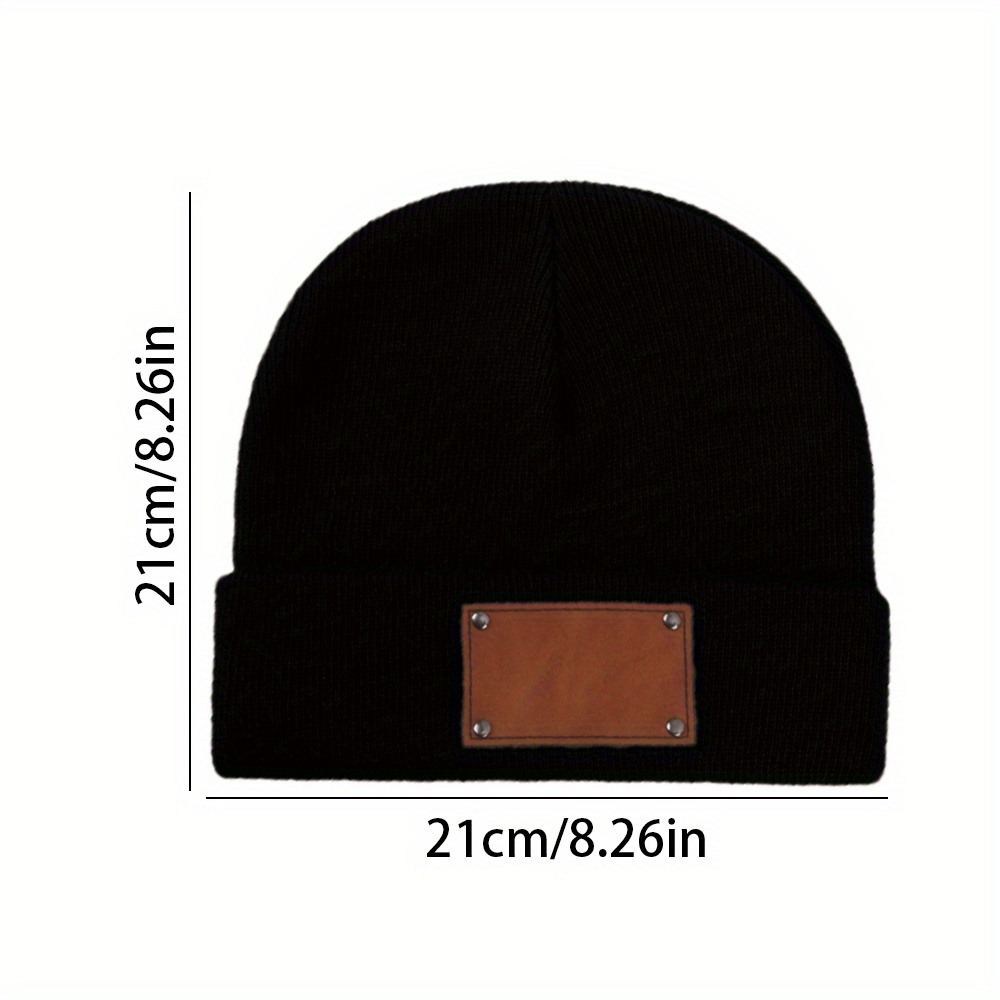Шапка-бини с кожаной нашивкой  – обзор и цена Beanie Cuffed Knit